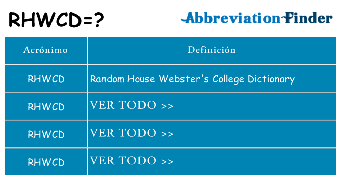 ¿Qué quiere decir rhwcd