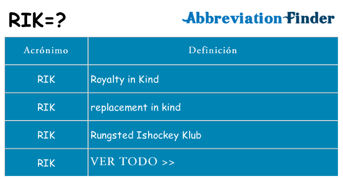 ¿Qué quiere decir rik