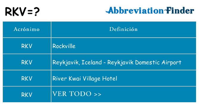 ¿Qué quiere decir rkv