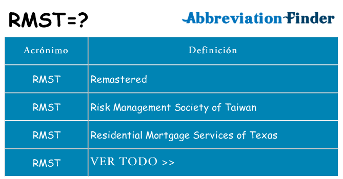 ¿Qué quiere decir rmst