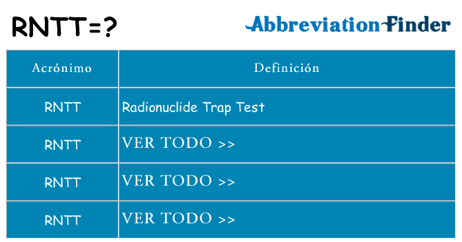 ¿Qué quiere decir rntt