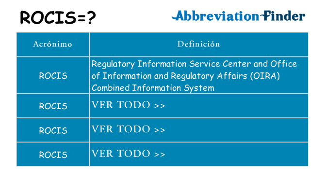 ¿Qué quiere decir rocis
