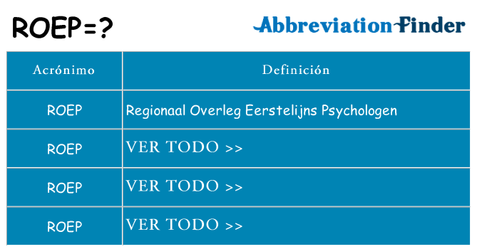 ¿Qué quiere decir roep