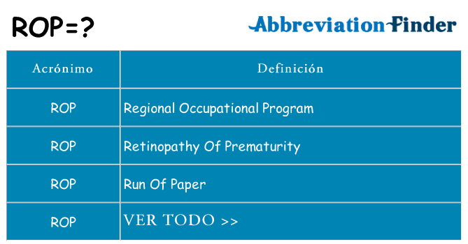 ¿Qué quiere decir rop