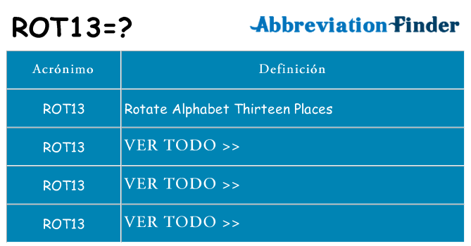 ¿Qué quiere decir rot13