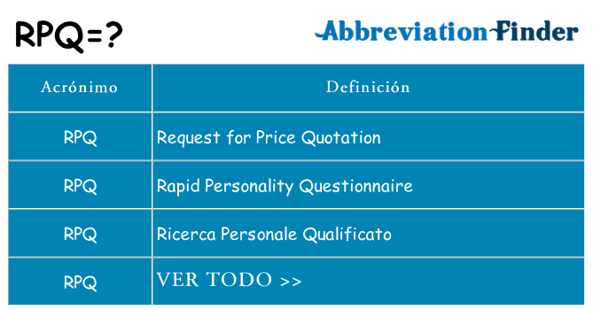 ¿Qué quiere decir rpq