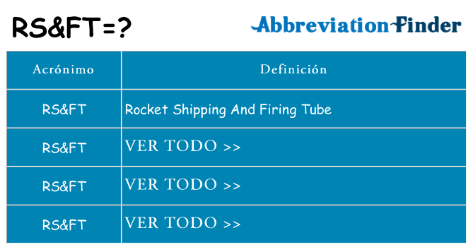 ¿Qué quiere decir rsft
