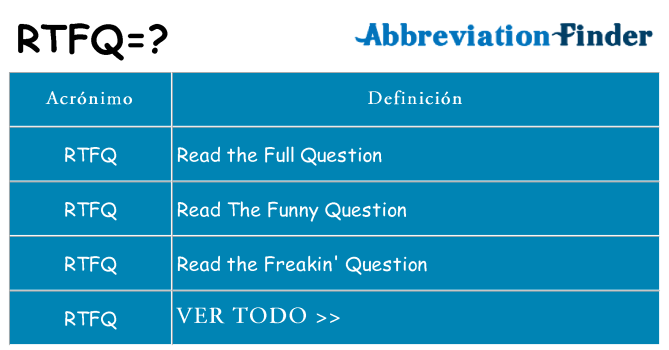 ¿Qué quiere decir rtfq