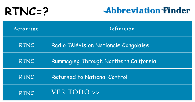 ¿Qué quiere decir rtnc