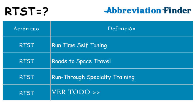 ¿Qué quiere decir rtst