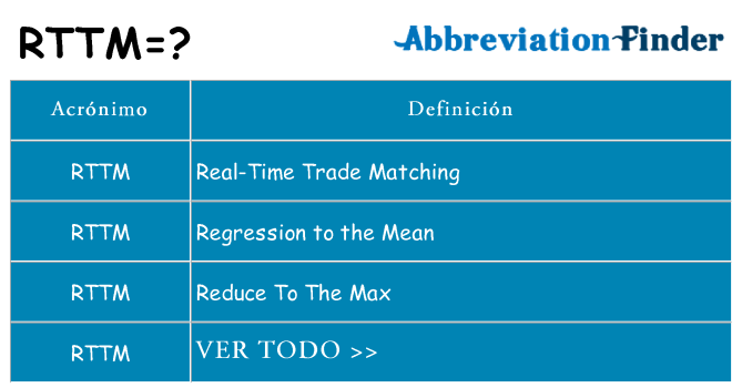 ¿Qué quiere decir rttm
