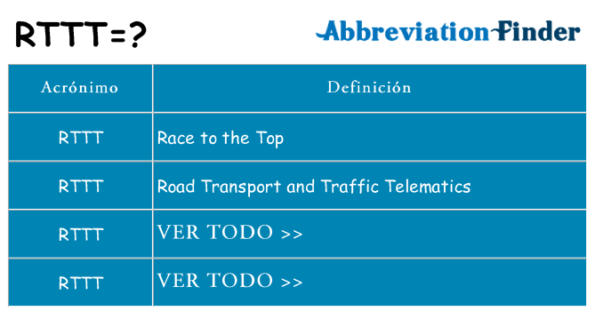 ¿Qué quiere decir rttt