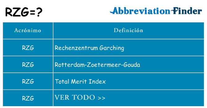 ¿Qué quiere decir rzg