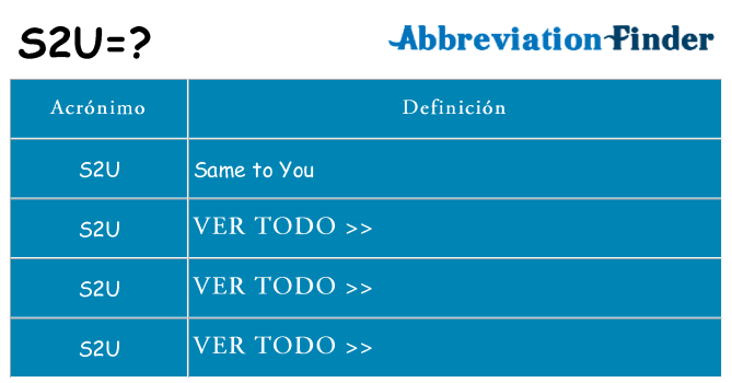 ¿Qué quiere decir s2u