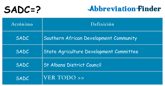 ¿Qué quiere decir sadc