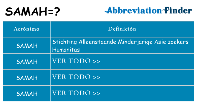 ¿Qué quiere decir samah