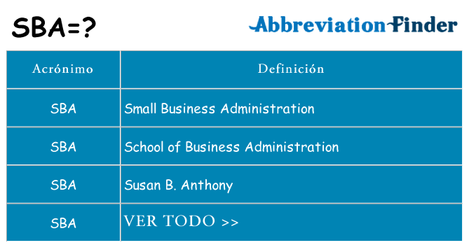 ¿Qué quiere decir sba