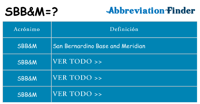 ¿Qué quiere decir sbbm