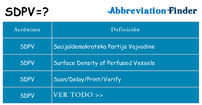 ¿Qué quiere decir sdpv