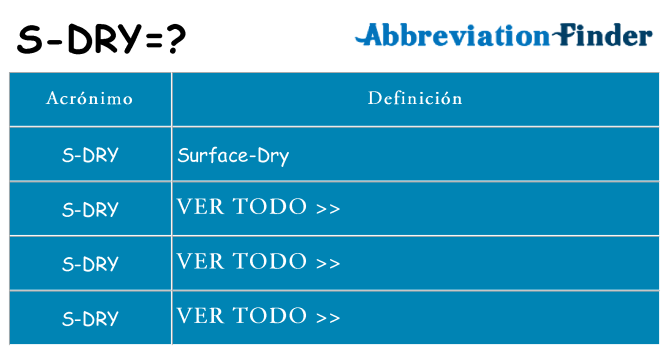 ¿Qué quiere decir s-dry