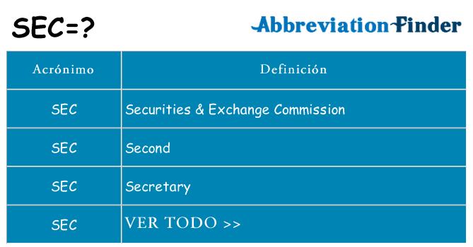 ¿Qué quiere decir sec