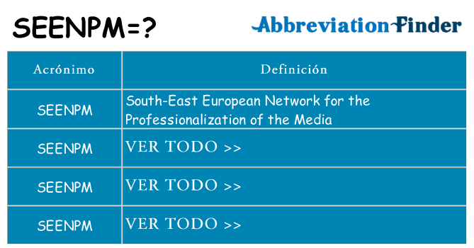 ¿Qué quiere decir seenpm