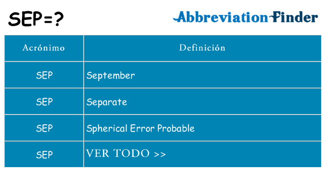 ¿Qué quiere decir sep