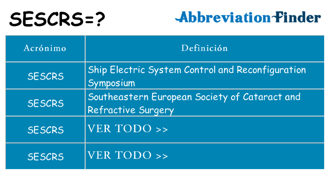¿Qué quiere decir sescrs