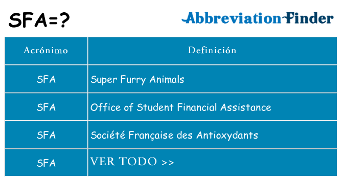 ¿Qué quiere decir sfa