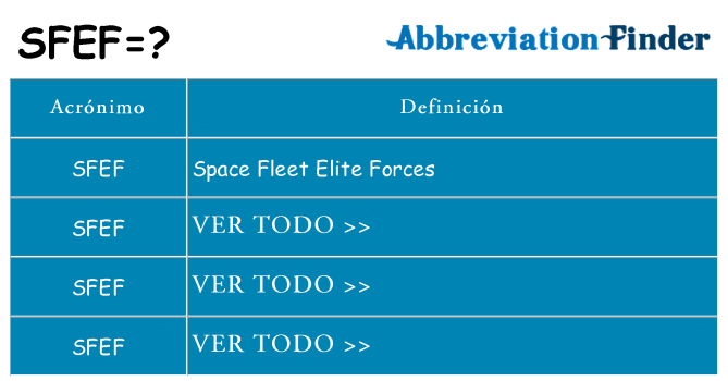 ¿Qué quiere decir sfef