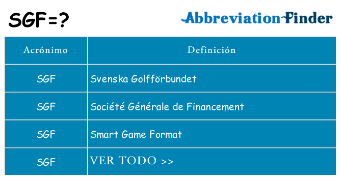 ¿Qué quiere decir sgf