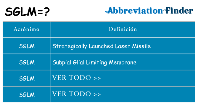 ¿Qué quiere decir sglm