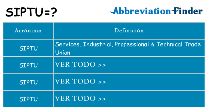 ¿Qué quiere decir siptu