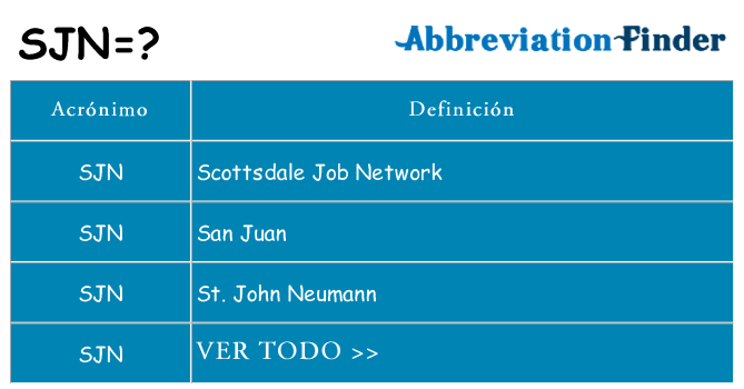 ¿Qué quiere decir sjn