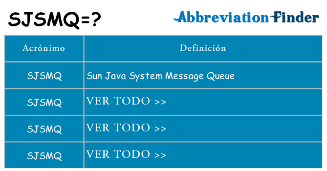 ¿Qué quiere decir sjsmq