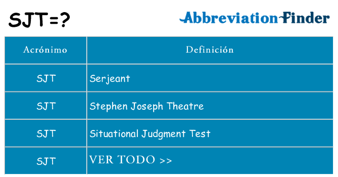 ¿Qué quiere decir sjt