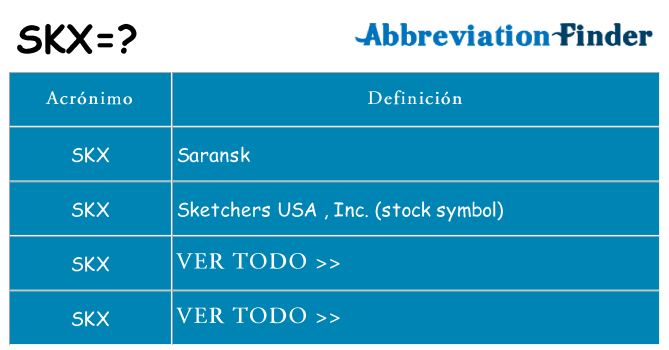 ¿Qué quiere decir skx