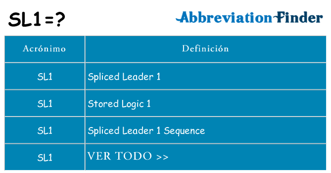 ¿Qué quiere decir sl1