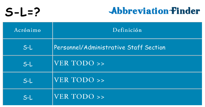 ¿Qué quiere decir s-l