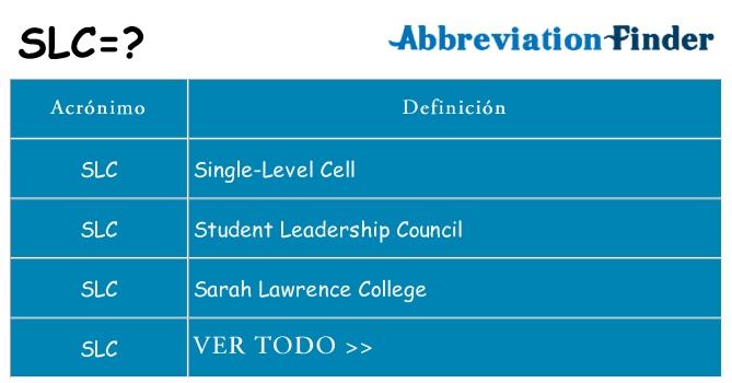 ¿Qué quiere decir slc