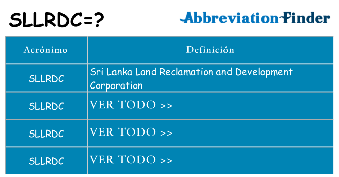 ¿Qué quiere decir sllrdc