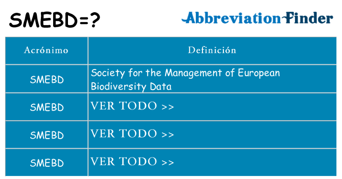 ¿Qué quiere decir smebd