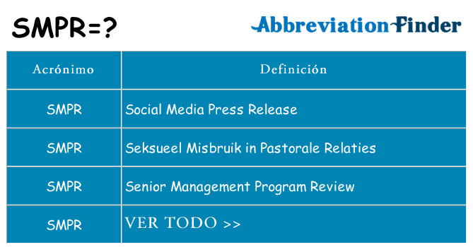 ¿Qué quiere decir smpr