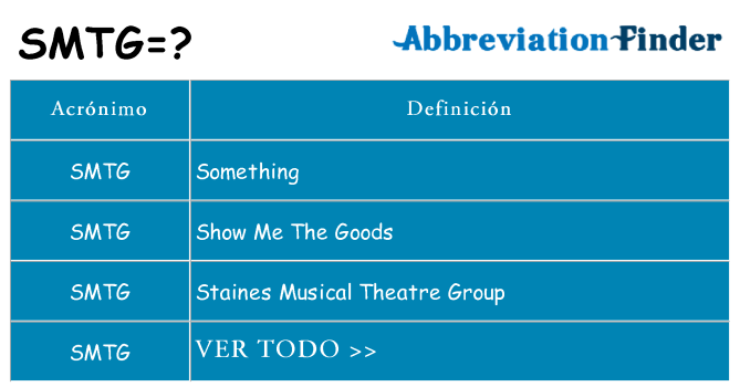 ¿Qué quiere decir smtg