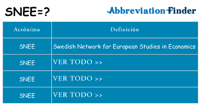 ¿Qué quiere decir snee