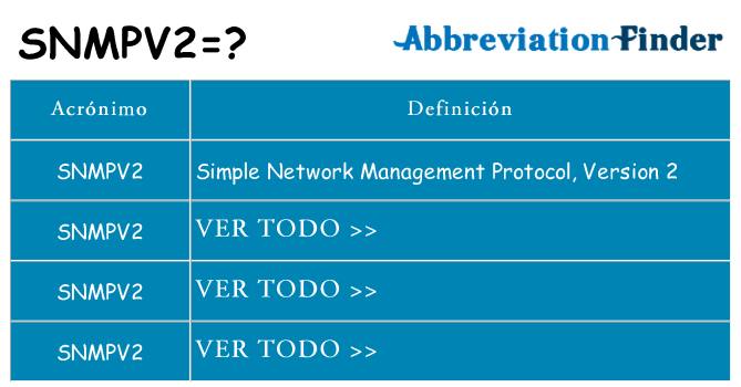 ¿Qué quiere decir snmpv2