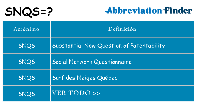 ¿Qué quiere decir snqs