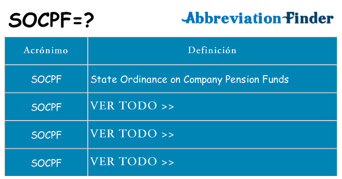 ¿Qué quiere decir socpf