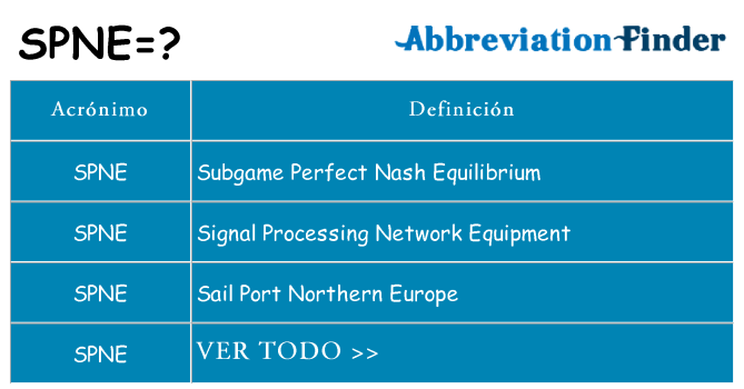 ¿Qué quiere decir spne