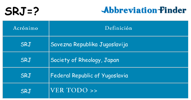 ¿Qué quiere decir srj